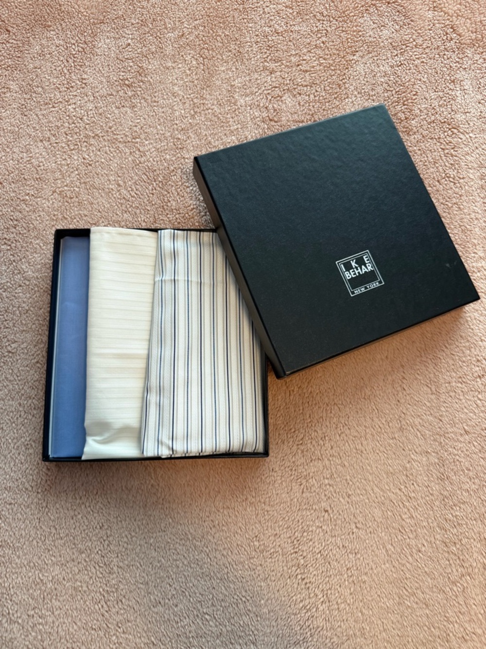 Ike Behar set of 3 silk pocket squares